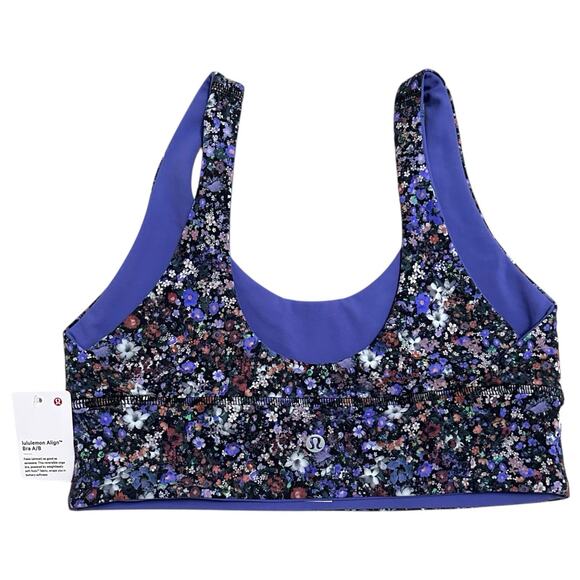 Lululemon Align Bra Reversible A/B Cup Nulu Size 8 Flower Burst Indigo W2DEDS - Picture 2 of 8